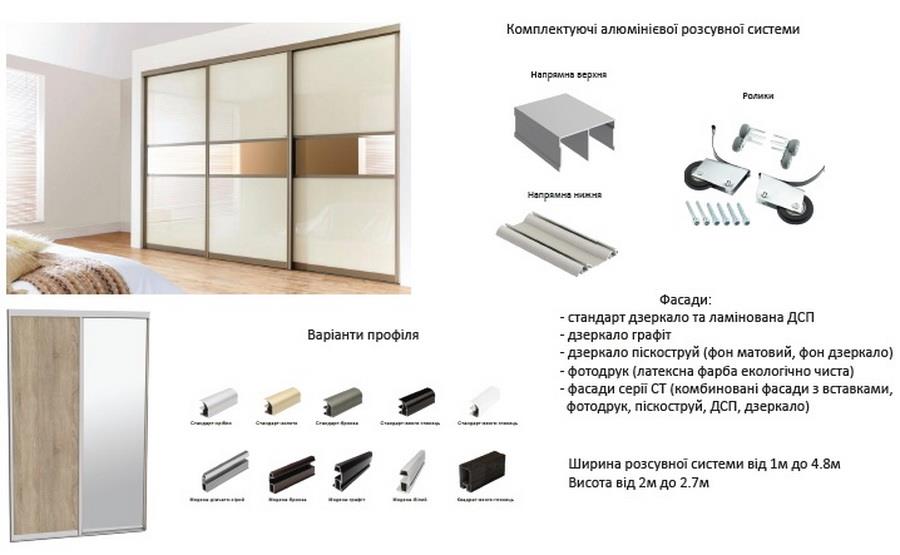 Шафа купе Віват дсп 18 мм 140 см - купить - 4 Шафа купе Віват дсп 18 мм 140 см - 4